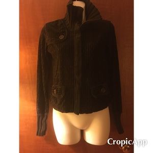 JUICY COUTURE CABLE COLLARED JACKET.